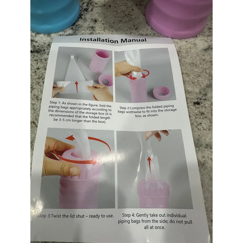 Unbranded Piping Bag‎ Holder Dispenser Set 2pc Pink Blue New Baking Tools